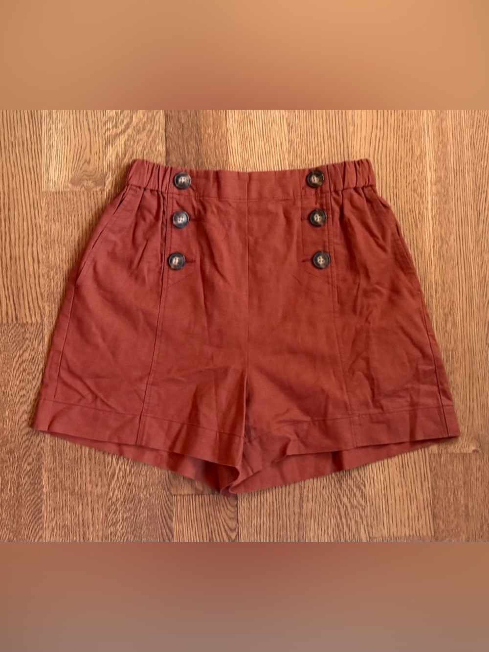 NWOT Madewell Cotton Pull-On Sailor Shorts - Dark Burnt Orange